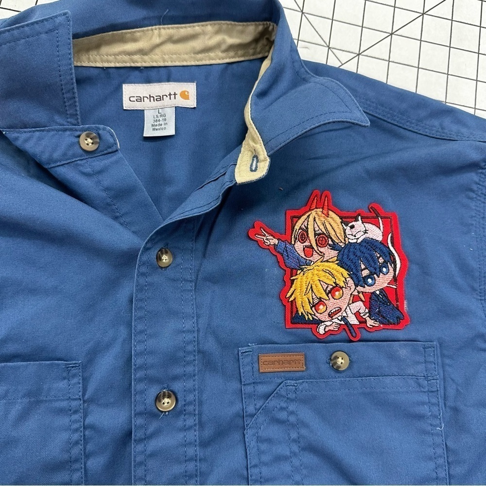 Carhartt Work shirt x Chainsaw Man  sz large button shirt A46 - Picture 3 of 6